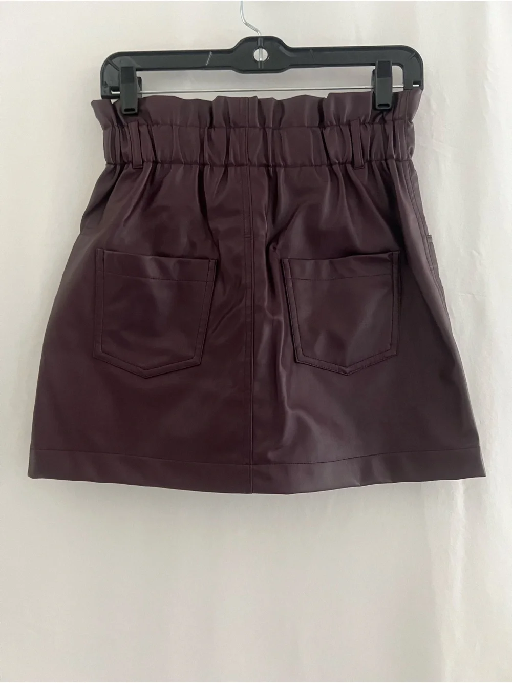 NWT Zara Faux Leather Mini Skirt in Deep Burgundy Small